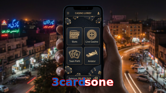 Main screen of 3Cardsone app page for PK players